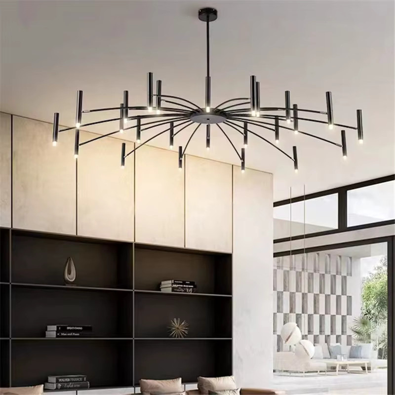 Minimalistischer LED-Deckenleuchter von HomeLover in Schwarz aus Metall mit verstellbaren Spots für Wohnzimmer und Schlafzimmer - Bild 2
