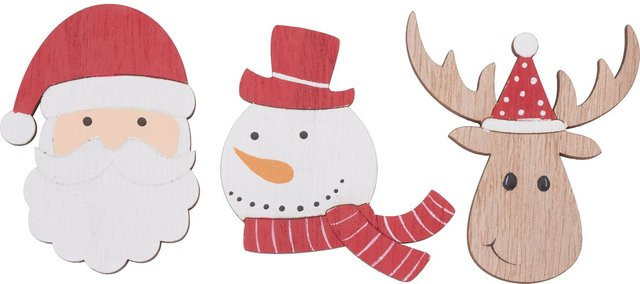 VBS Streuteile Kopf Hudson aus Sperrholz für Weihnachts- und Winterdekoration - Bild 1
