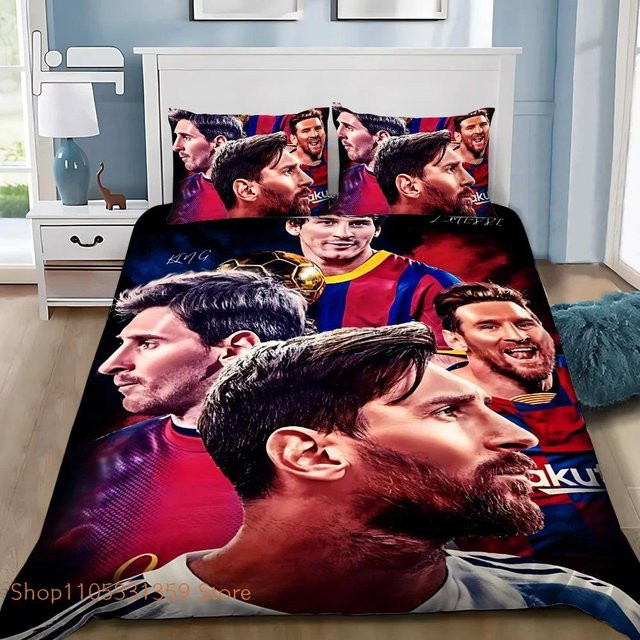 Flylo Bettwäsche-Set Messi Fußballstar mit Bettbezug und Kissenbezug, Mehrfarbig, B/H: 150 x 200 cm - Bild 1