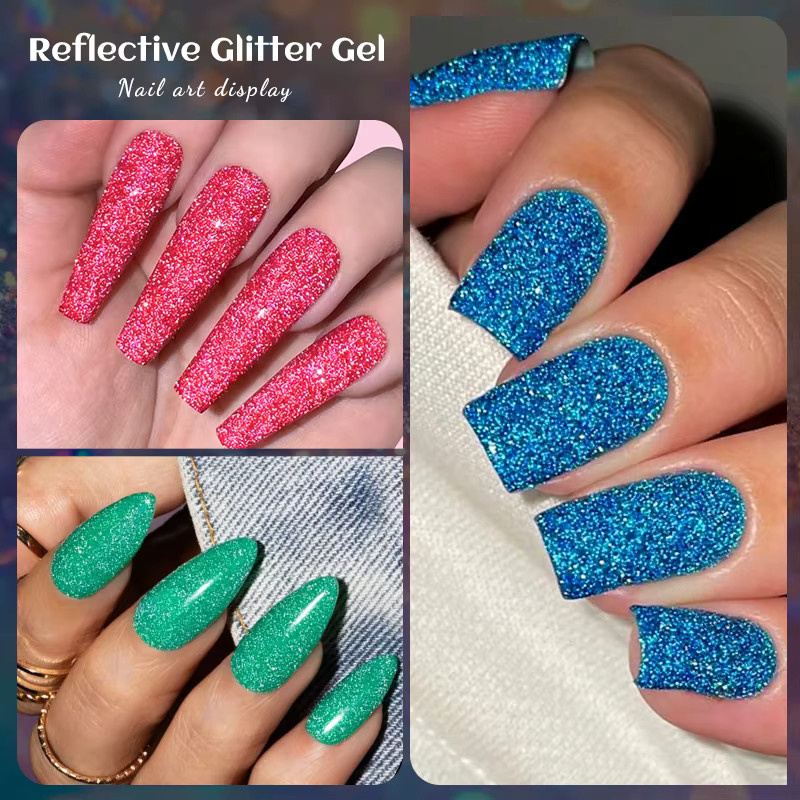 Mtssii Nagellack-Set, 6-teilig, reflektierender Aurora-Glitzer, Gel - Bild 6