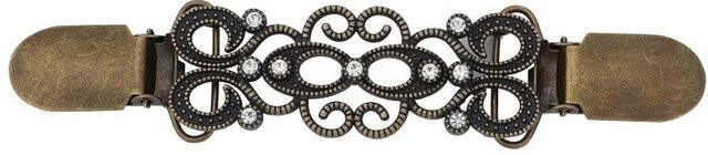 Schalschnalle, strassbesetzt, black, Damen - Bild 1