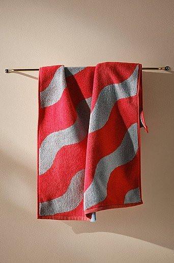 Jotex Handtuch WAVES in Rot und Multicolour, B/H: 50 x 70 cm - Bild 1