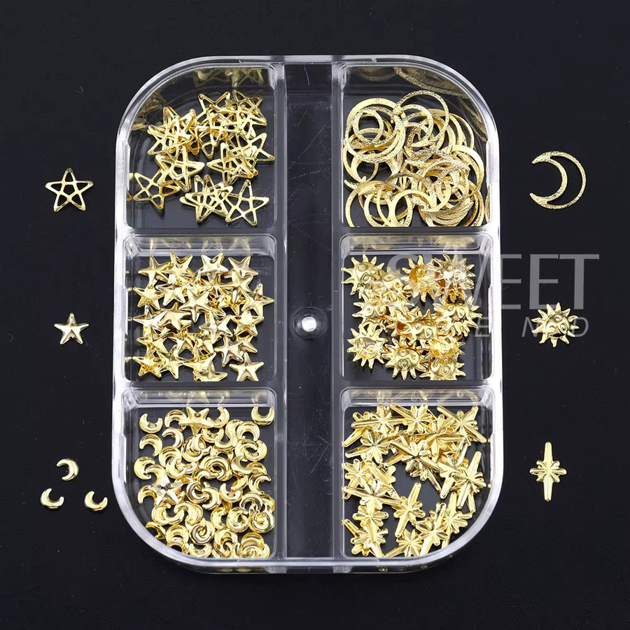 SWEET TREND Nagelkunst-Charms, Gold, Metallic, Unisex - Bild 2