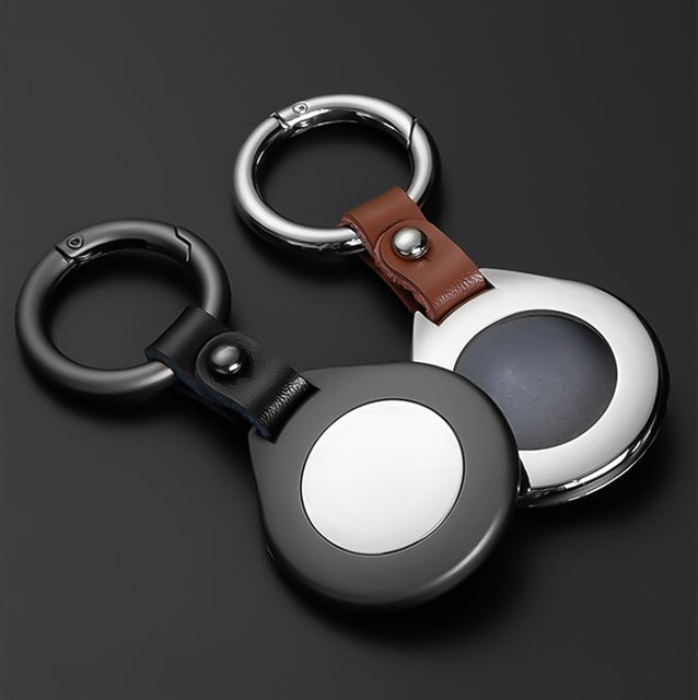 CHIICSMART Leder-Metall-Schutzhülle für Apple AirTags als Anti-Kollisions-Schlüsselanhänger für dich - Bild 1