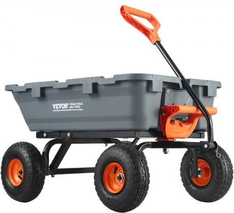VEVOR Gartenwagen mit Stahlrahmen und 2-in-1-Griff, kippbarer Mehrzweck-Transportwagen mit 363,6 kg Tragfähigkeit und 25,4 cm Reifen - Bild 1