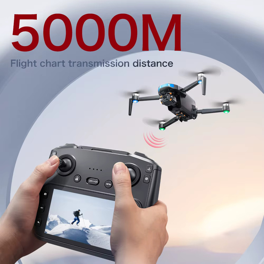 WDSZKMYF S-X1 MAX GPS-Drohne mit 4K-Kamera, 3-Achsen-Gimbal, FPV und großer Bildschirmsteuerung, Quadcopter in Schwarz - Bild 5