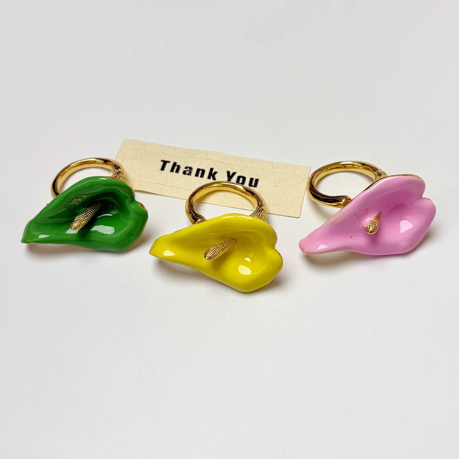 CYTUPR Ring Calla-Lilie, Gold, Damen, Offenes Band - Bild 1