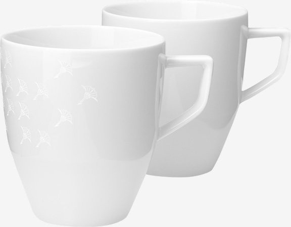 2er Set Joop! Becher Faded Cornflower aus Porzellan in Weiß mit floralem Design - Bild 1