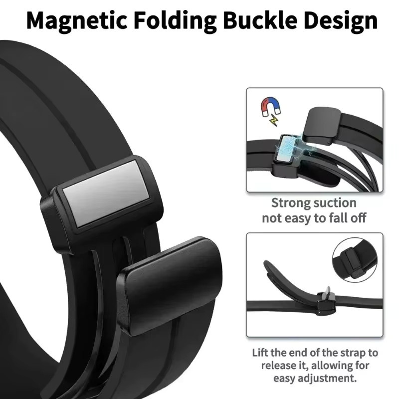 Amazfit Uhrenarmband Silikon, magnetisch, 22mm 20mm, Schwarz, Unisex - Bild 2