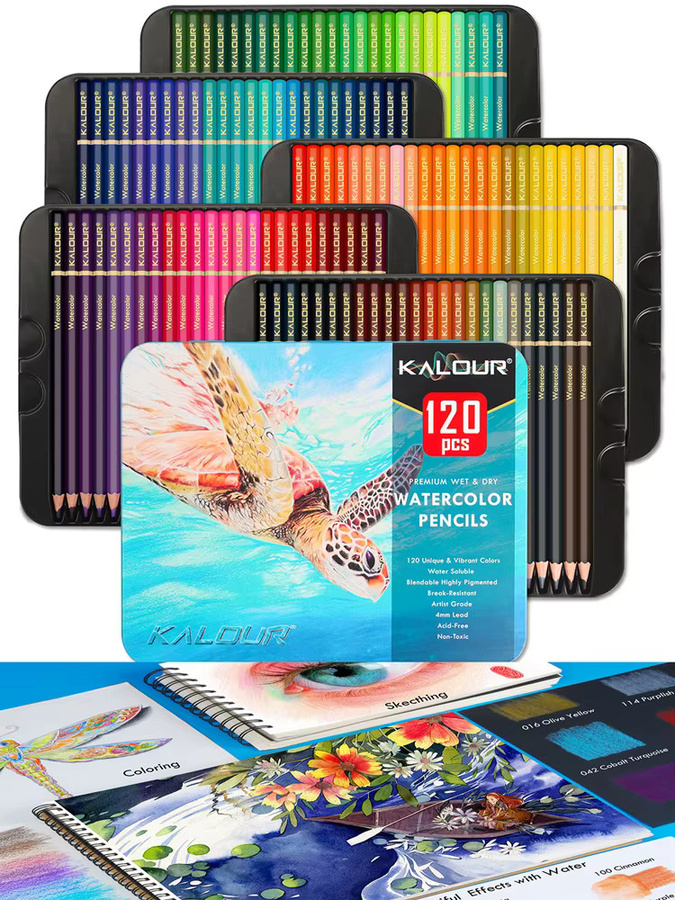 Professionelles 120er Buntstifte-Set für Erwachsene in Multicolour mit pigmentierten Holzstiften für Künstler und Malbücher - Bild 5