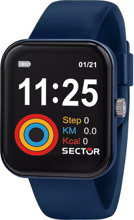 Sector Smartwatch, Edelstahl, Schwarz, 39 mm, Unisex