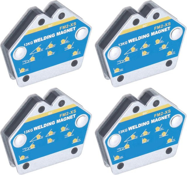 TOMTOP 4-teiliger magnetischer Schweißpositionierer FM2-XS in Blau, quadratische Eisenhalterwerkzeuge mit 13 kg Tragkraft - Bild 1