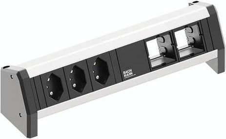 Bachmann Steckdosenleiste 902.009 ohne Schalter Schwarz mit Aluminiumgehäuse und CH-Stecker - Bild 1