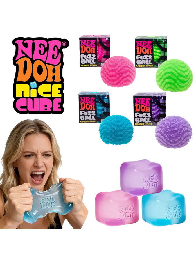 Schylling Needoh Nice Cube, Schreibtisch-Sensorikwürfel, Fidget-Tool - Bild 4