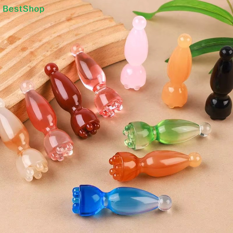 HNKMP Augenmassager Gua Sha aus Harz, Lotusblütenform, für Augen & Gesicht - Bild 1