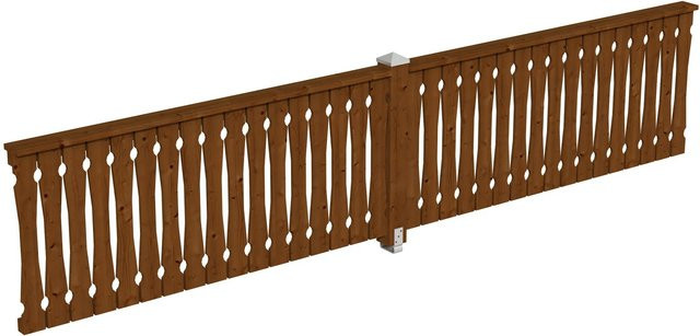 Skan Holz Balkonschalung Brüstung aus Fichte in Nussbaum, B: 465 cm, H: 96 cm - Bild 1