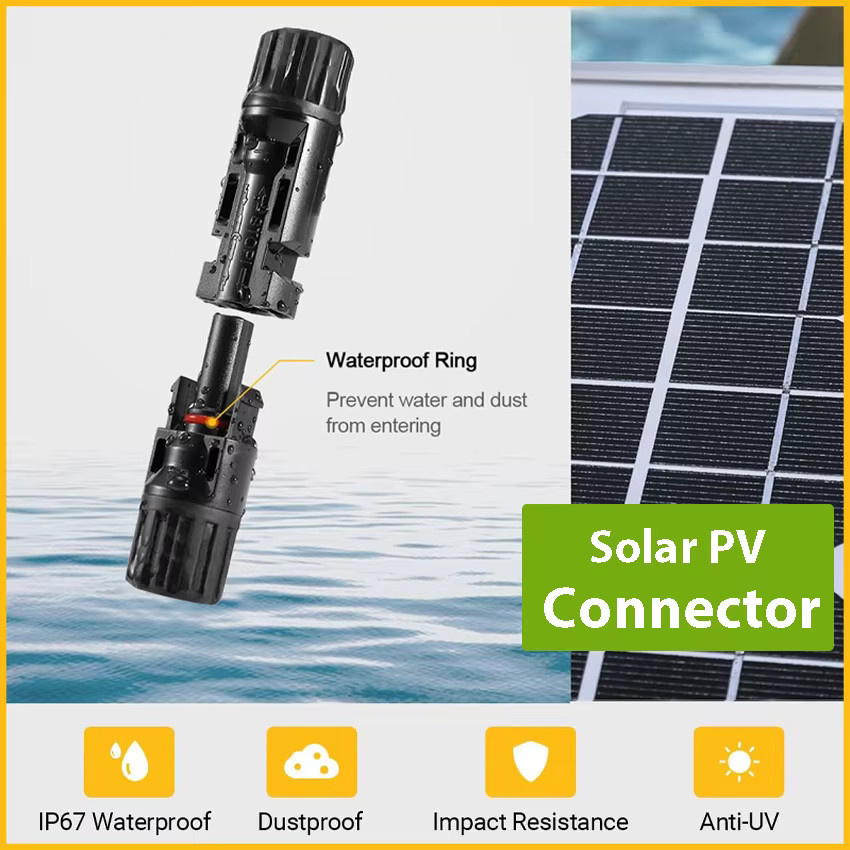 EVSOLAR MC4 Stecker-Set IP67 wasserdicht 30 A 1000 V für PV-Kabel männlich und weiblich - Bild 2