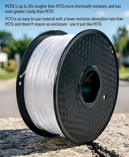 3D-Fuel Tough PCTG Filament 1,75mm für FDM 3D-Drucker, 1 kg, Schwarz Transparent, hohe Zähigkeit und Stoßfestigkeit - Bild 1
