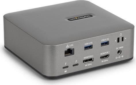 StarTech.com Thunderbolt 5 Dockingstation in Grau mit 8K 60Hz, 140W Power Delivery und 2.5G LAN sowie USB-C Anschlüssen - Bild 1