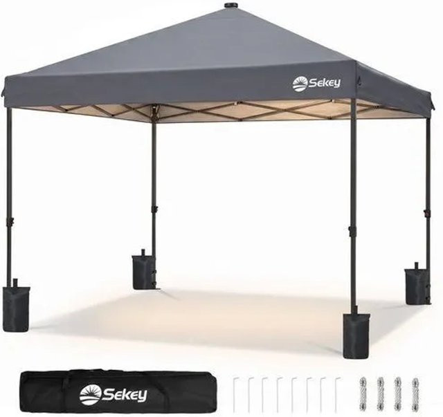 Sekey Faltpavillon mit Solar LED Beleuchtung, wasserdicht und UPF 50, B/T/H: 300 x 300 cm - Bild 1