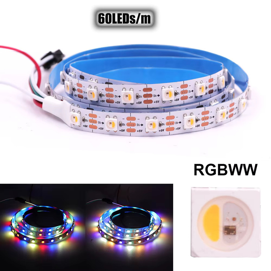 XUNATA SK6812 RGBW LED-Streifen 5V adressierbarer RGBWW Pixelstreifen wasserdicht - Bild 4