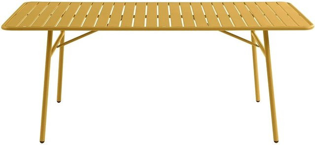 Vente-unique Gartentisch Mirmande aus Metall in Senfgelb, rechteckig - Bild 1