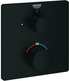 Grohe Grohtherm UP Brause-Thermostat Fertigmontageset, eckig, Matt Black - Bild 1