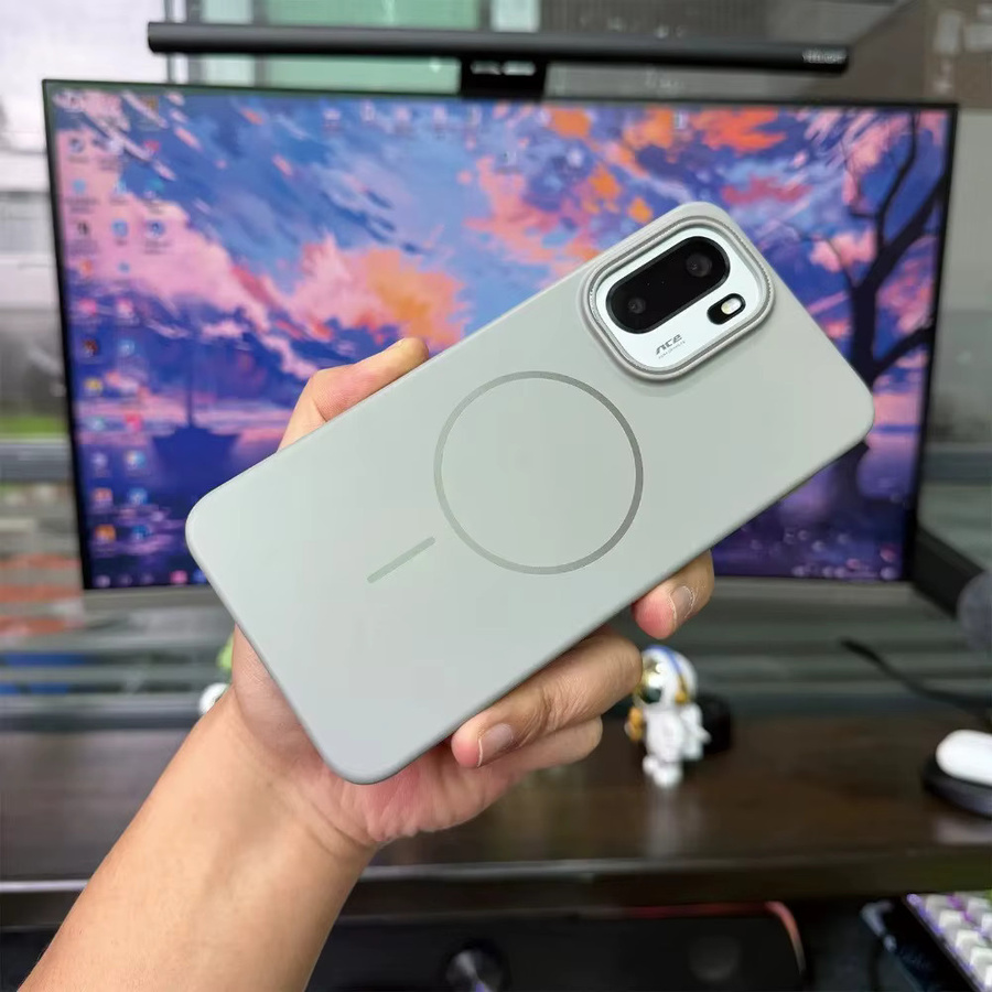 Magnetisches und stoßfestes Schutzgehäuse für OnePlus 15R, Ace 6 und Ace 6T in Grau, ultradünn und mattiert mit rutschfester Oberfläche - Bild 1