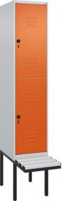 C+P Doppelstock-Spind Classic PLUS Sitzbank mit 1 Abteil und Sicherheits-Drehriegel, Kunststoff und Stahl, B/T/H: 212,0 x 40,0 x 81,5 cm - Bild 1
