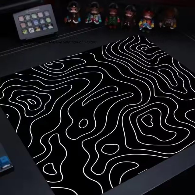 Potdemiel Mauspad in Schwarz, rutschfeste Gummi-Schreibtischunterlage für Computer und Gaming - Bild 1