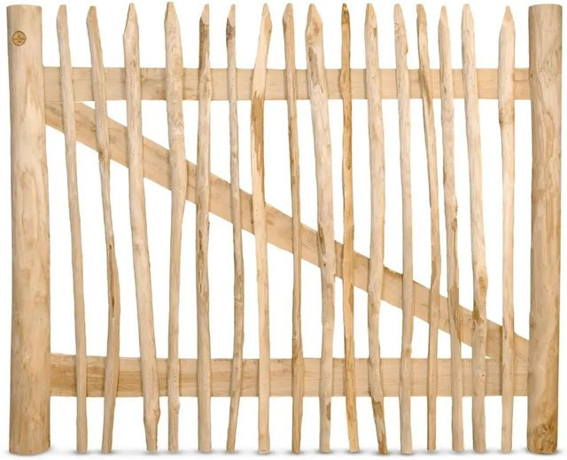 Stiltreu Genageltes Staketenzaun-Tor aus Edelkastanie in Braun, Breite: 150 cm, Höhe: 120 cm - Bild 1