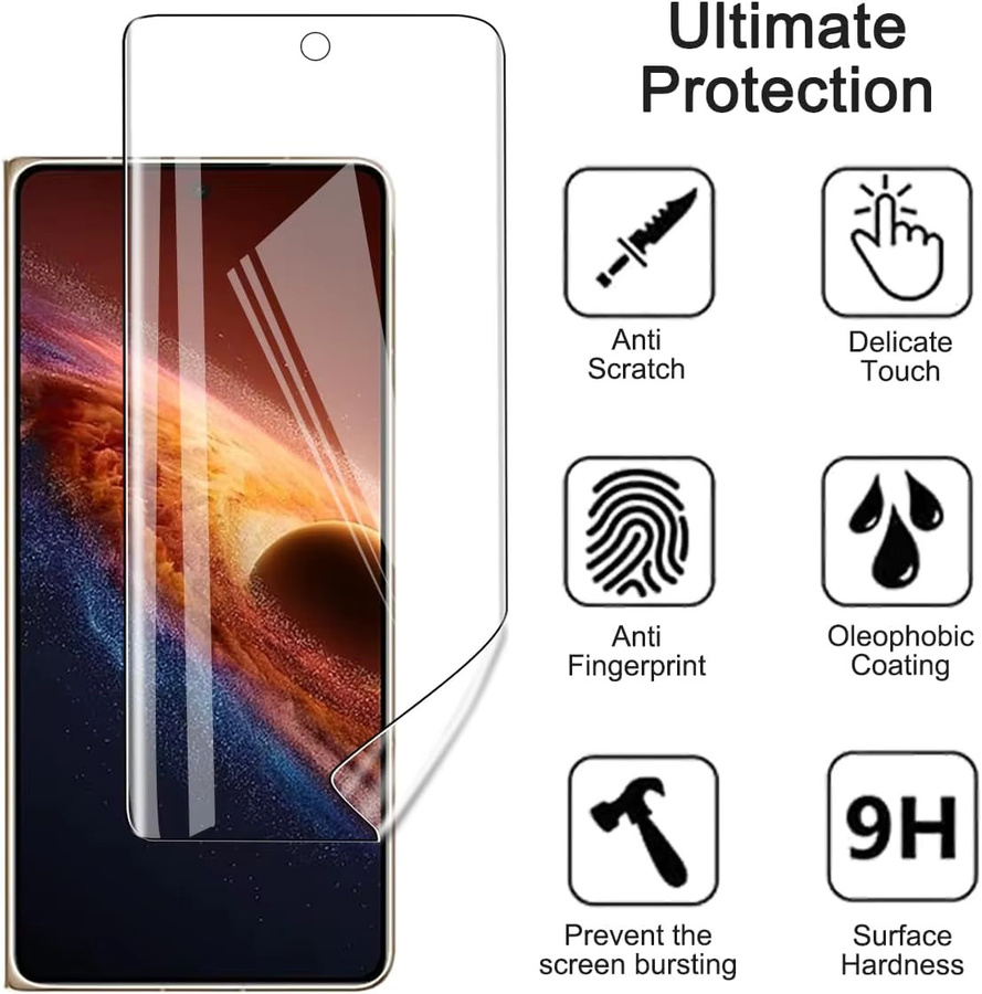 6in1 Hydrogel-Schutzfolien-Set für HONOR Magic V6 PNM-AN, inklusive Innenbildschirm, Außenbildschirm und Kamerafolie, transparent - Bild 3