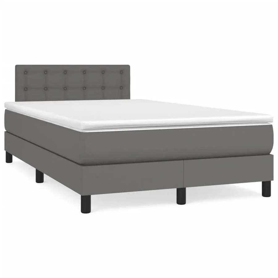 vidaXL Boxspringbett mit Matratze in Grau, Hybrid-Design mit Taschenfederkern, B/T: 120 x 200 cm - Bild 2