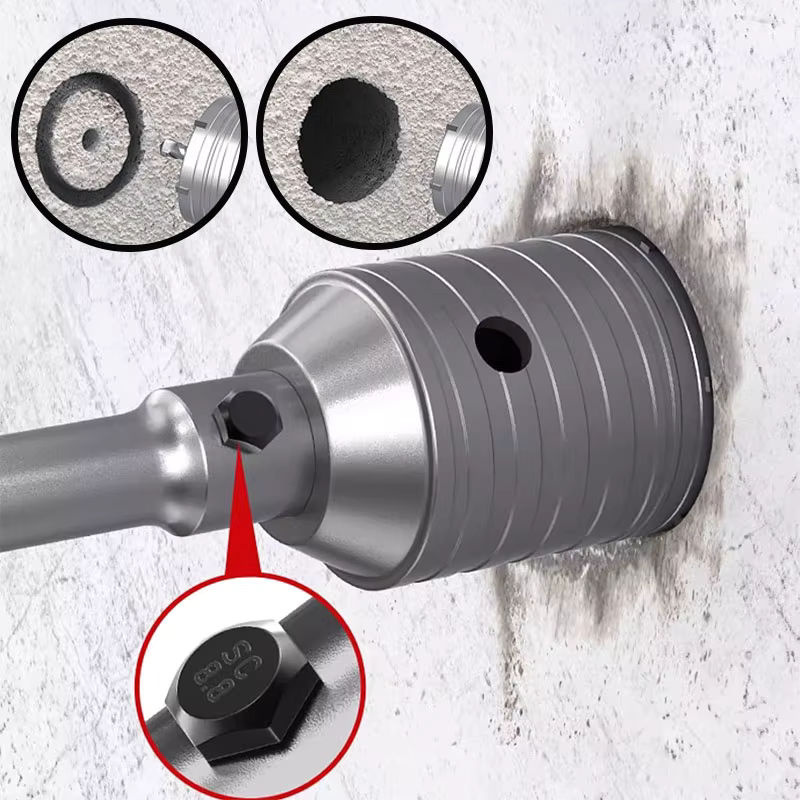 LIDIAO SDS Plus Lochsägen-Set für Beton, Ziegel und Stein, Silber, Durchmesser 30–120 mm - Bild 3