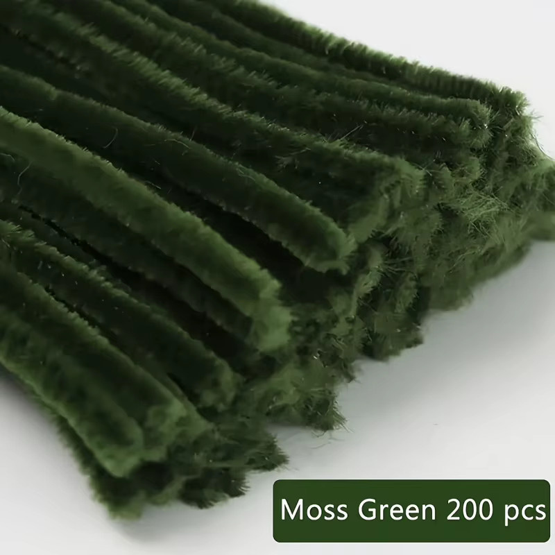 200 Stück flexible Chenille-Stiele in Grün für DIY-Bastelarbeiten und Pfeifenreiniger - Bild 3