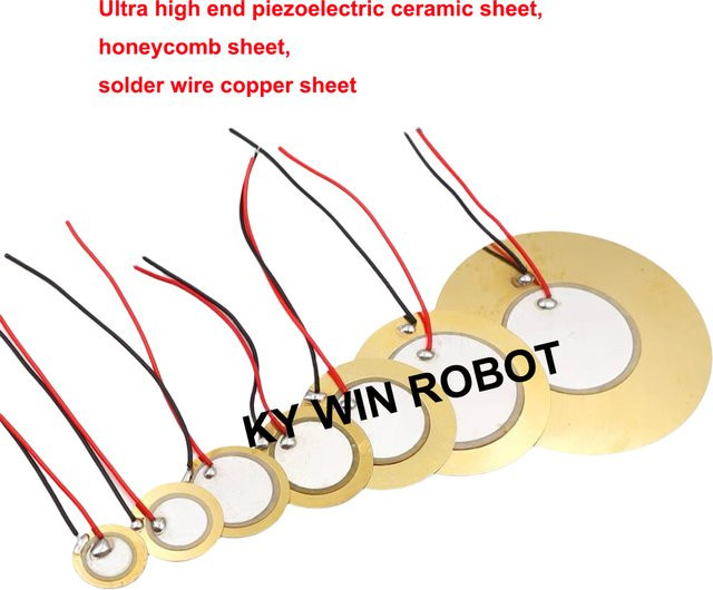 10 Stück Piezoelektrische Keramik-Wafer-Platten von KY WIN ROBOT in Gold für Buzzer, Lautsprecher und Arduino-Komponenten, Durchmesser: 12 mm, 15 mm, 20 mm, 27 mm, 35 mm - Bild 1