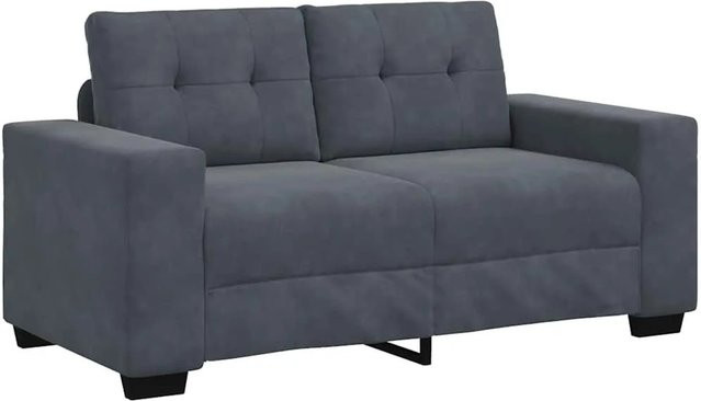vidaXL Zweisitzer-Sofa Dunkelgrau mit Samtbezug und Armlehnen - Bild 1