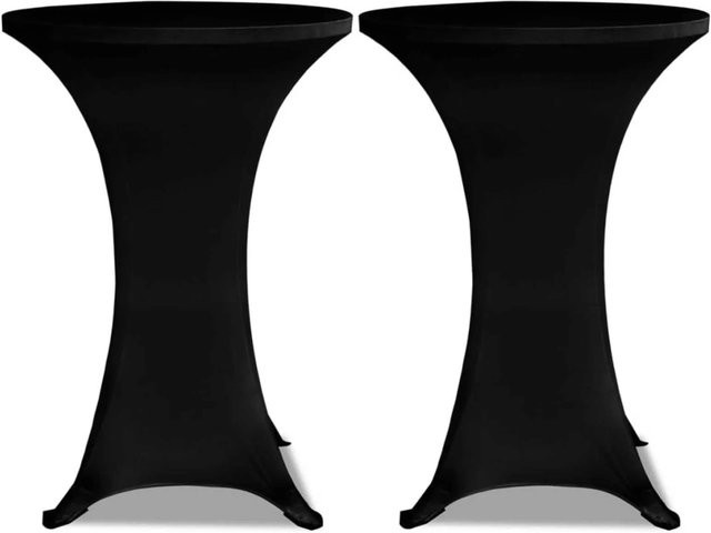 2er Set DELUKE Stretchhussen für Stehtische in Schwarz, elastische Tischdecken für runde Tische mit Durchmesser: 70 cm - Bild 1