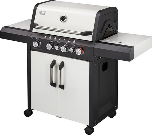 THOR Gasgrill Seattle 4 Pro in Weiß mit 4 Brennern, Unterschrank, Seitenbrenner und Grillfläche: 74 x 43 cm - Bild 1