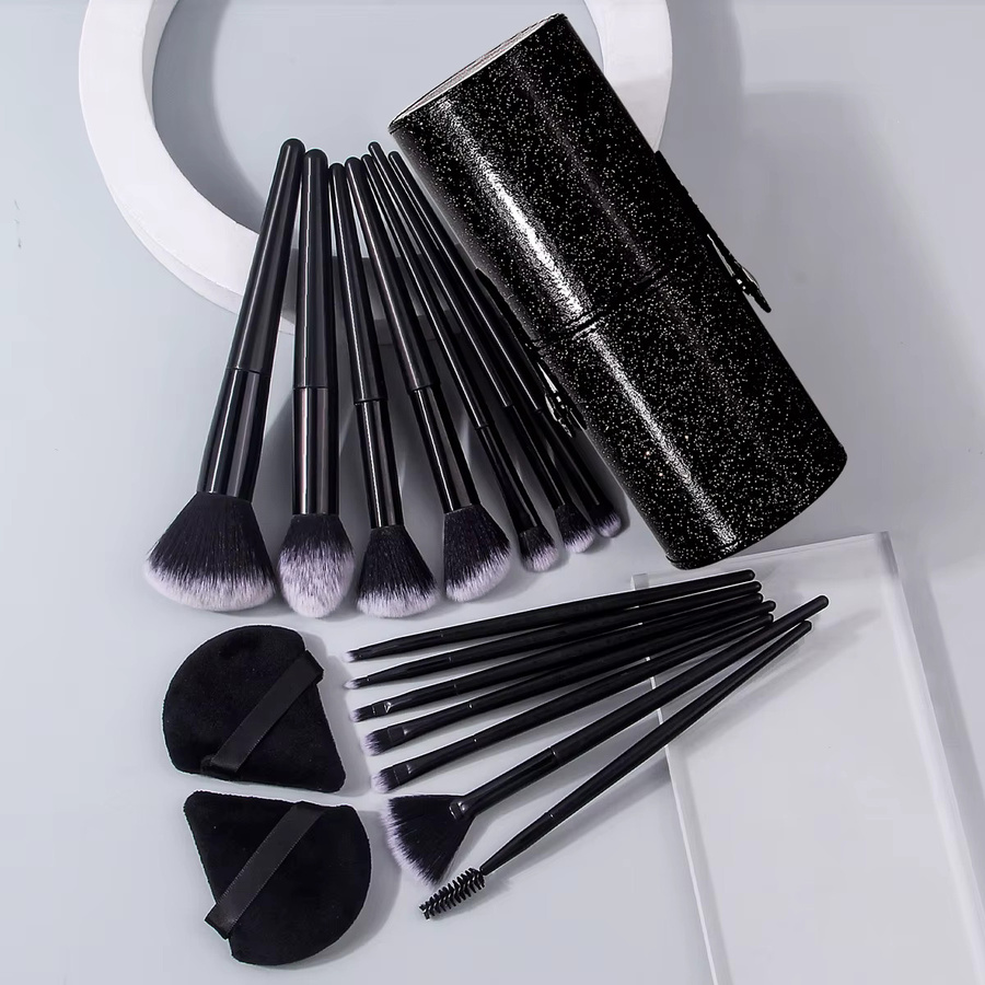 KOSSHOW Make-up-Pinsel Set, 14 Gesichts-Pinsel, 2 Puderquasten, Aufbewahrungseimer, Unisex - Bild 3
