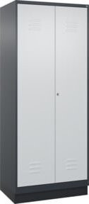 C+P Wäsche-Spind Classic PLUS mit Sockel und 2 Abteilen, Anthrazit/Schwarz, H x B x T: 195 x 80 x 50 cm - Bild 1