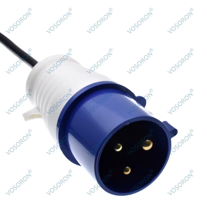 VOSORON Adapter von IEC 60309 332P6/316P6 auf Schuko CEE7/7 Steckdose, IP44, Blau, Kabellänge: 1 m - Bild 5
