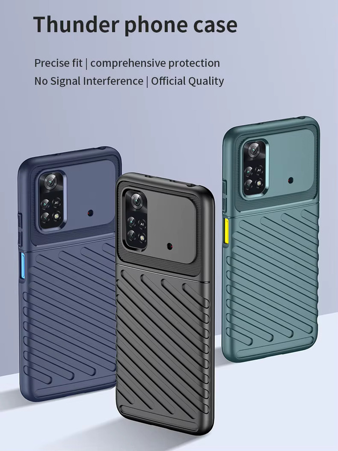 Stoßfeste Silikon-Handyhülle in Blau für Poco X4 Pro 5G und Poco M4 Pro - Bild 5