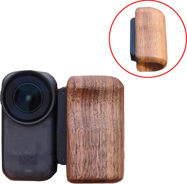 Abnehmbarer magnetischer Holzgriff für DJI OSMO NANO Action Camera in Braun - Bild 1