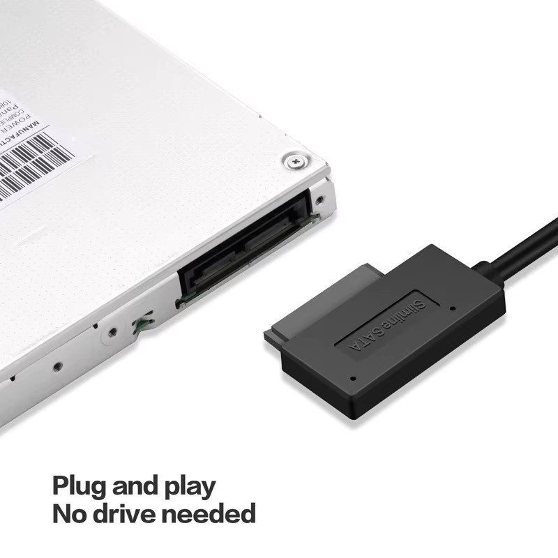 OULLX SATA zu USB 3.0 Adapter Konverterkabel für Slimline-Laufwerke, Schwarz - Bild 2