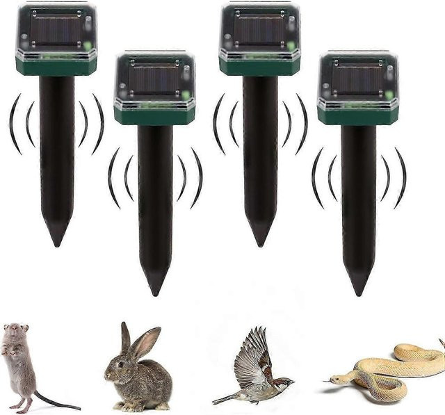 LATILEARN 4er Set Solar Maulwurfvertreiber mit Ultraschall IP66 Wasserdicht zur Abwehr von Maulwürfen, Wühlmäusen und Nagetieren für Garten und Rasen - Bild 1