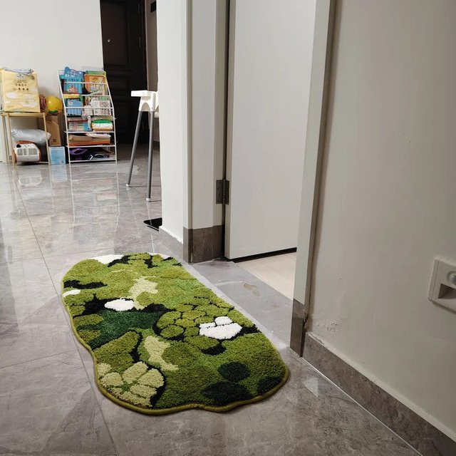 VIKAMA Moderner Teppich mit grünem Animal Print für Wohnzimmer, Schlafzimmer und Flur - Bild 1