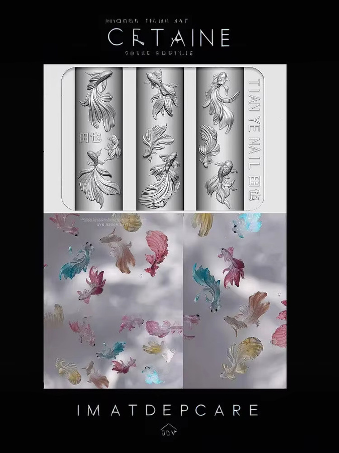 3D-Weichsilikon-Nagel-Schablonen mit Meerjungfrauen-Motiv, Nagelkunstform - Bild 6