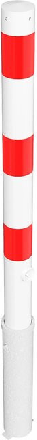 Schake Absperrpfosten Typ 476FB herausnehmbar mit Bodenhülse und Dreikantverschluss, Farbe Weiß/Rot, Durchmesser: 76 mm - Bild 1