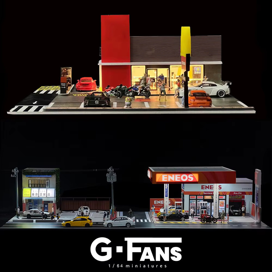 Meiduoxing Diecast Auto Garage Diorama, Modell Miniatur Parkplatz Szene, Maßstab 1:64 - Bild 3